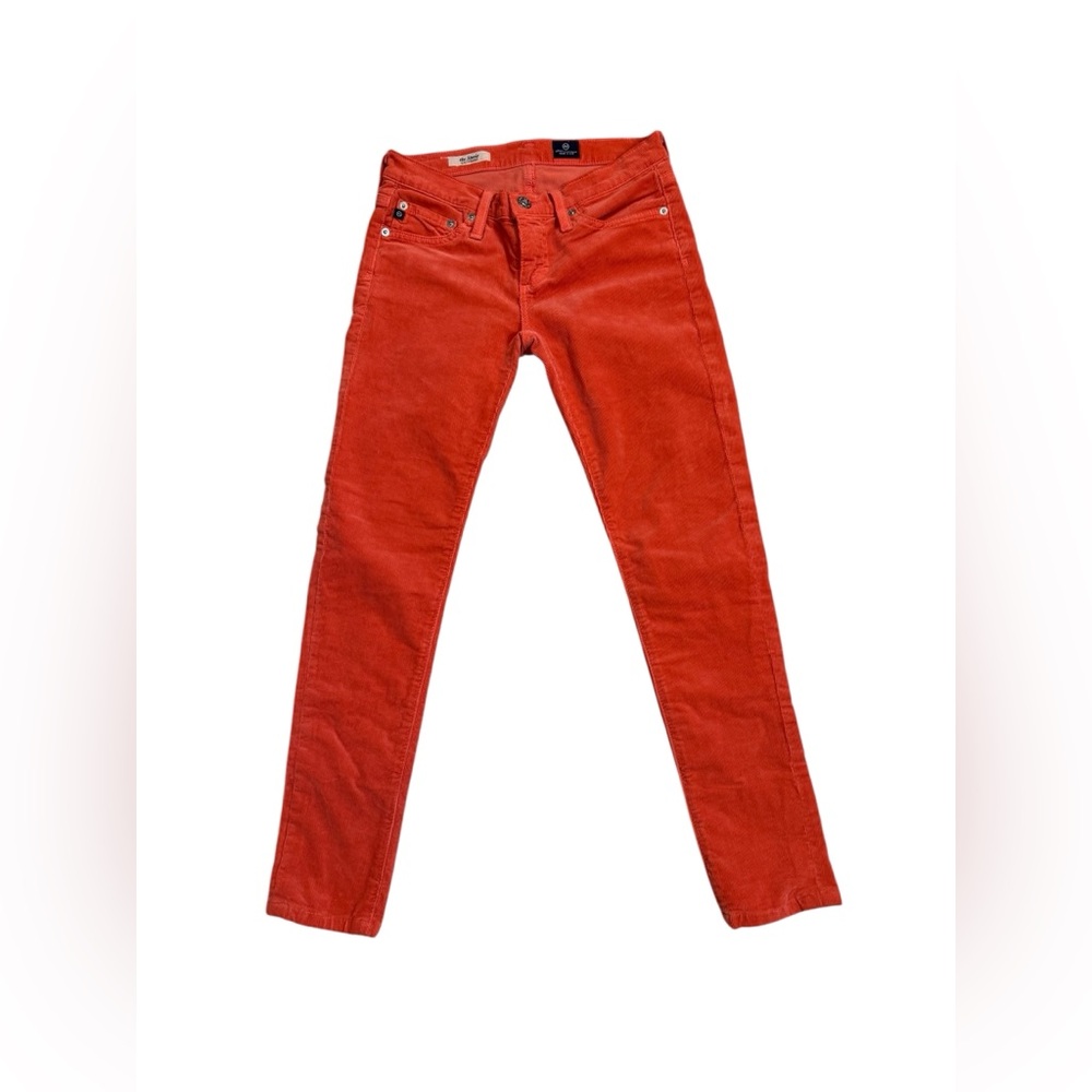 AG Adriano Goldschmied The Stevie Orange Corduroy Slim Straight Jeans 25R